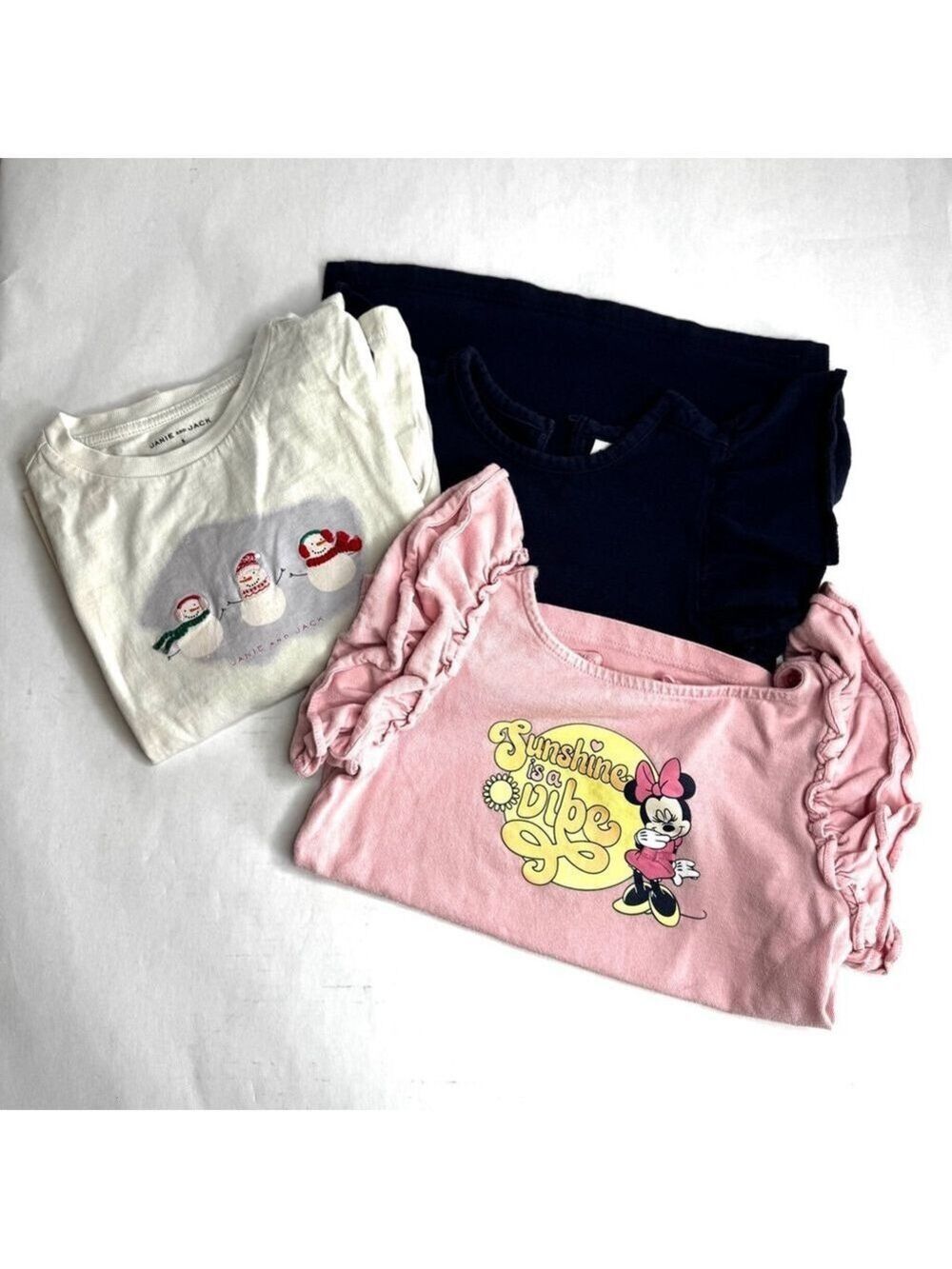 Janie and Jack Tops Size 5: Navy White Pink Long Sleeve